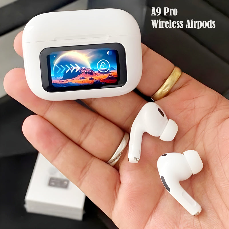 AIRPODS A9 PRO Touch Screen ANC/ENC Noise Reduction, Touch Control Wireless Headset TWS Noise Cancelling Earbud Bluetooth 5.4 Wireless Earbuds