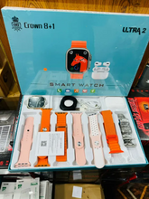 Crown 8 in 1smart watch with 7 different straps in Random Color