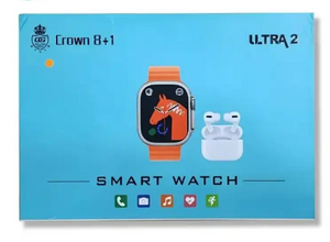 Crown 8 in 1smart watch with 7 different straps in Random Color