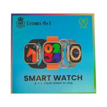 Crown 4+1 Smart Watch with 4 Interchangeable Straps