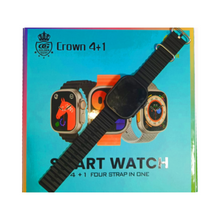 Crown 4+1 Smart Watch with 4 Interchangeable Straps