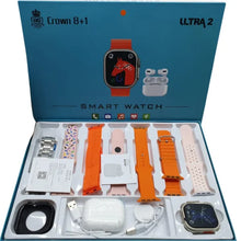 Crown 8 in 1smart watch with 7 different straps in Random Color