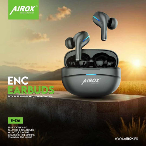 Airox E6 Earbuds: Enhanced Sound with Noise Cancellation