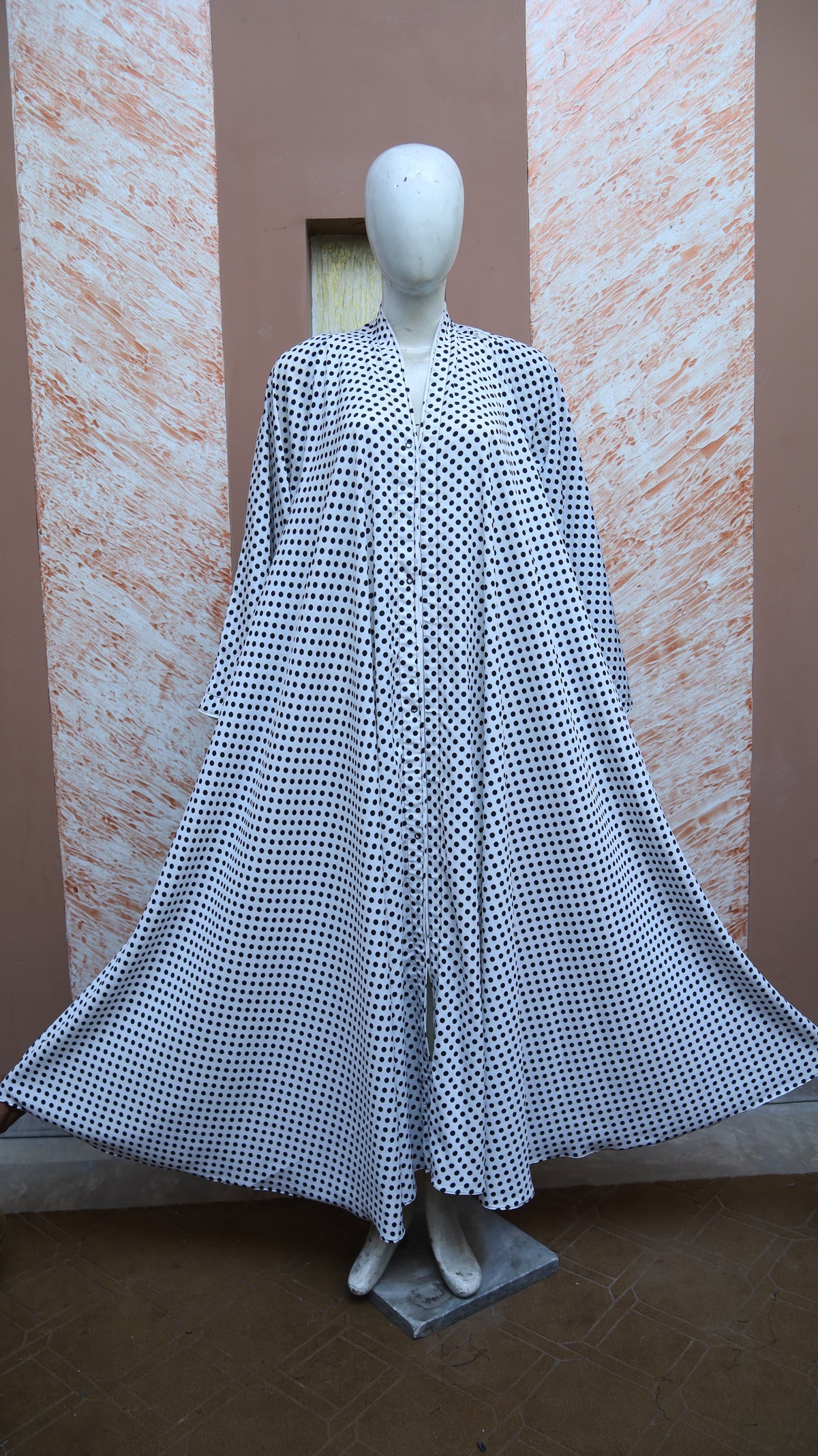 White Dotted Abaya for Grils