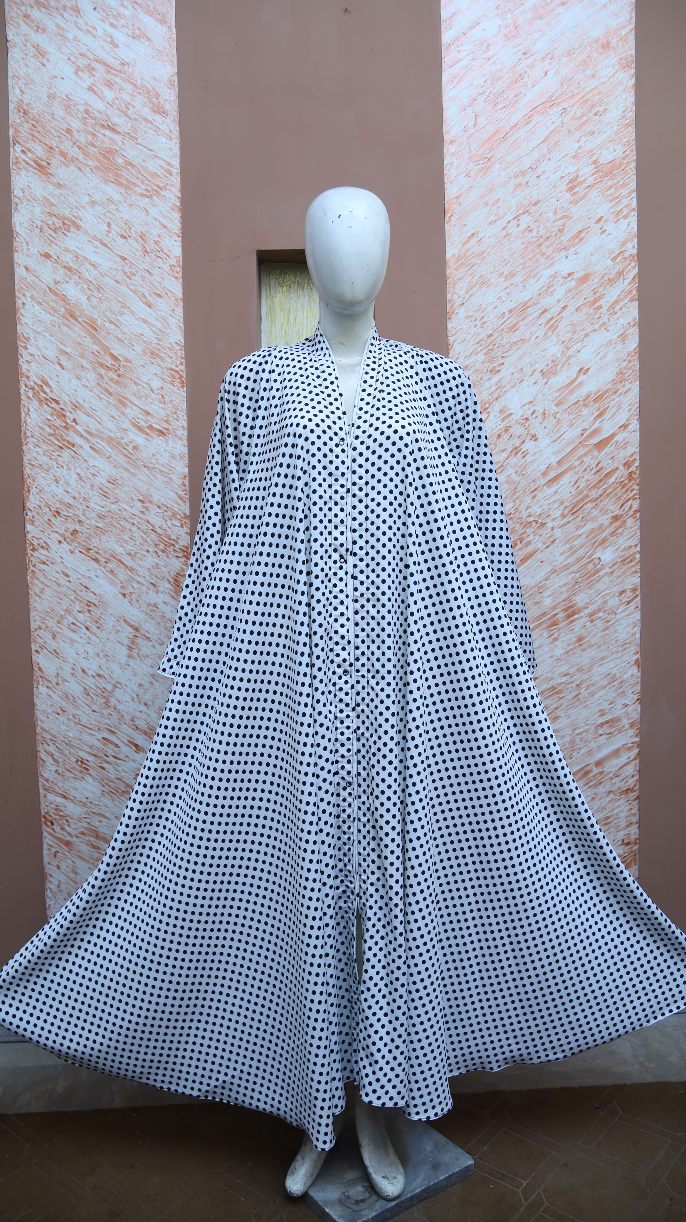 White Dotted Abaya for Grils