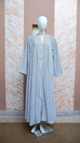 White Dotted Abaya for Grils