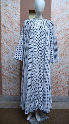 White Dotted Abaya for Grils