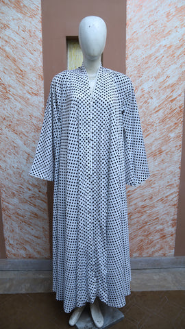 White Dotted Abaya for Grils